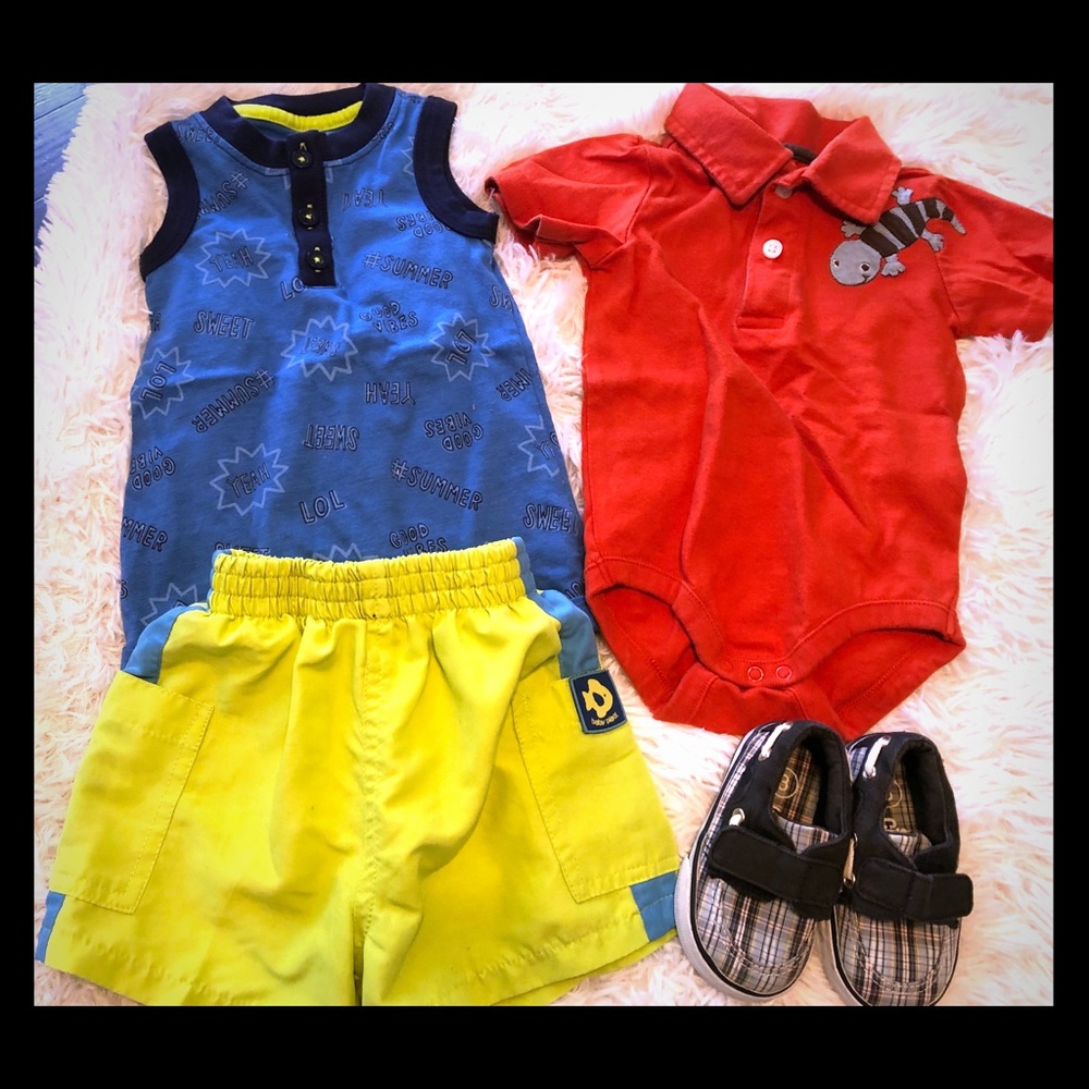 NB 0-3 Mo. & 3-6 Mo. Baby BOY Lot + Shoes • ECU!!